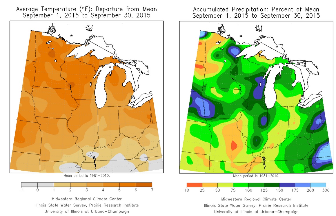 Sept 2015: Warm and a Bit Wet